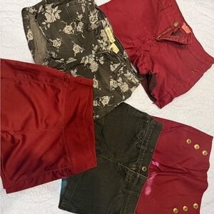 Xhilaration High Waist Shorts in Red, Black, and Floral
